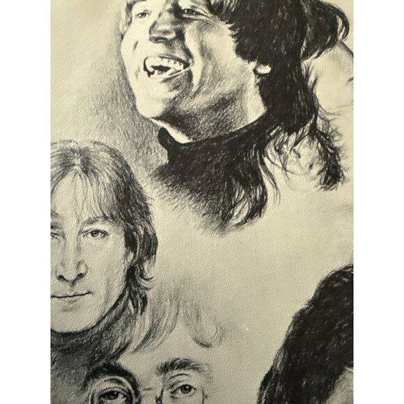John Lennon Beatles 1981 Graphite Sketch By Penny Alexander Signed In Wood Frame - Picture 11 of 13